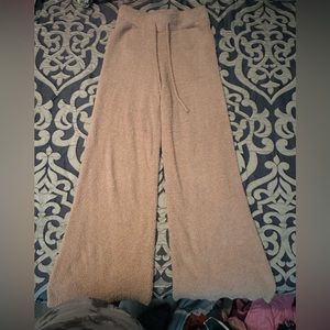 Wide leg sherpa pants, high rise